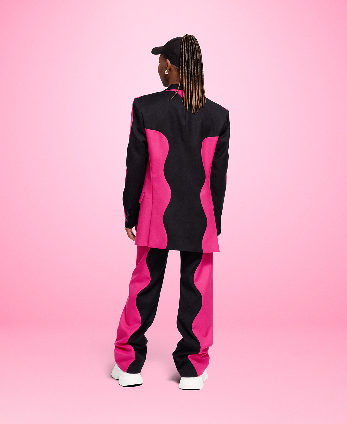 Wavy Patchwork Blazer Back