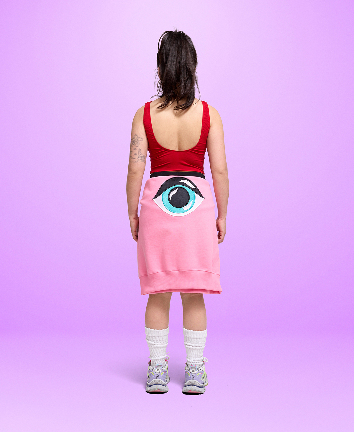 Upcycled Tank Top In Your Face Patchwork Back