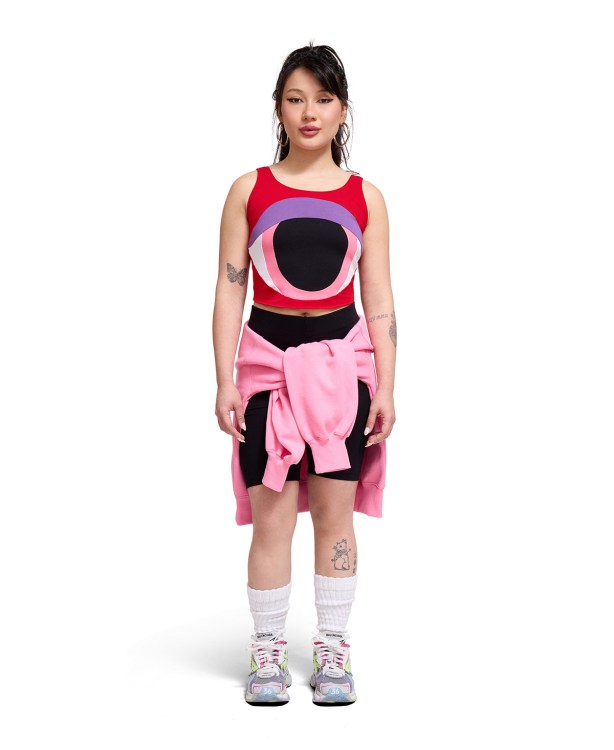 Upcycled Tank Top In Your Face Patchwork Front