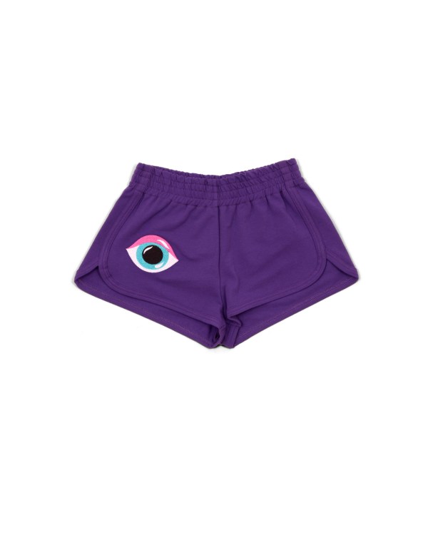 Purple Mini Shorts in Your Face