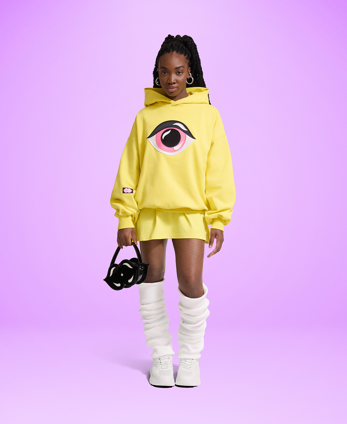 Unisex Yellow Hoodie - Embroidered Eye