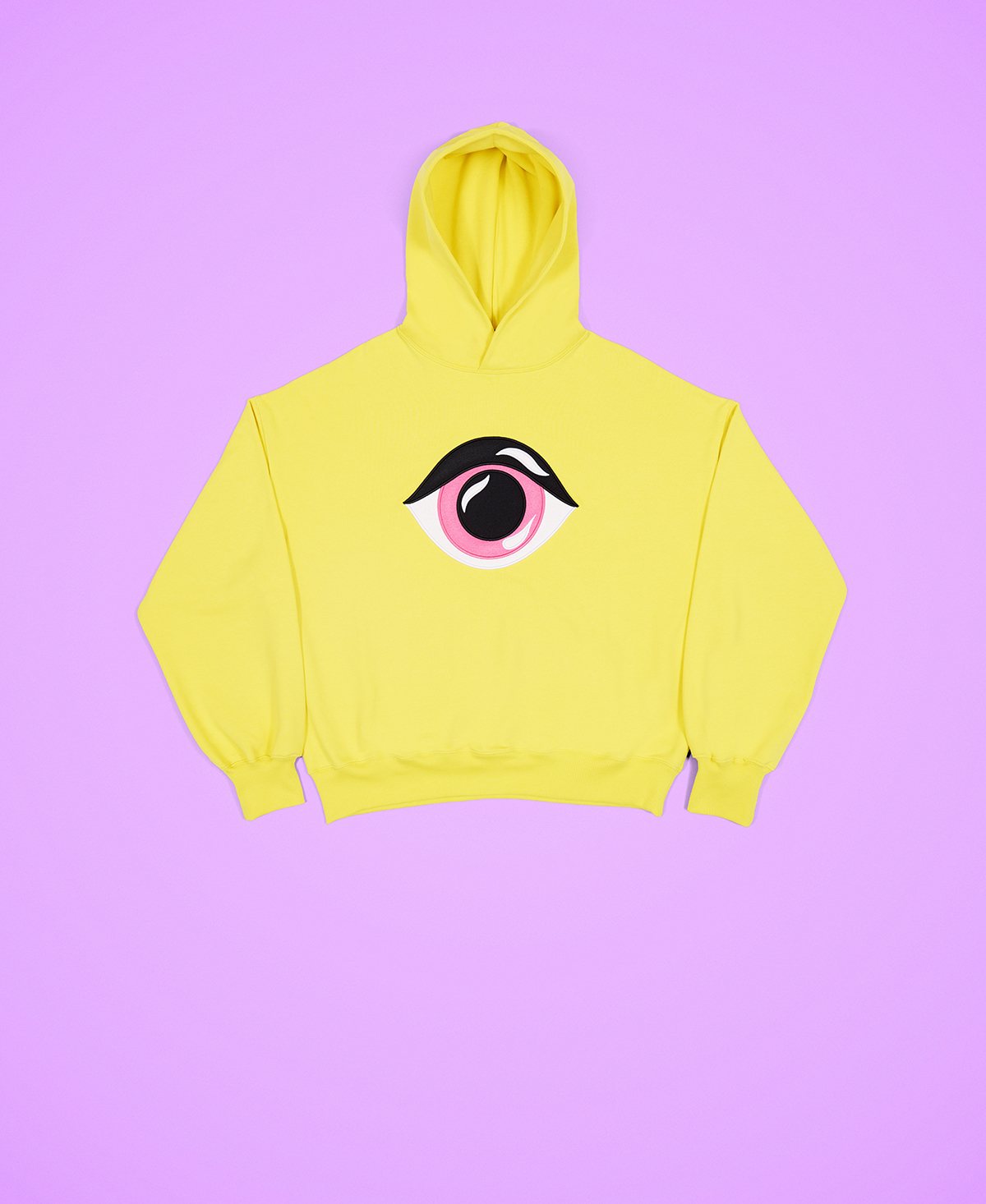 Unisex Yellow Hoodie Embroidered Eye