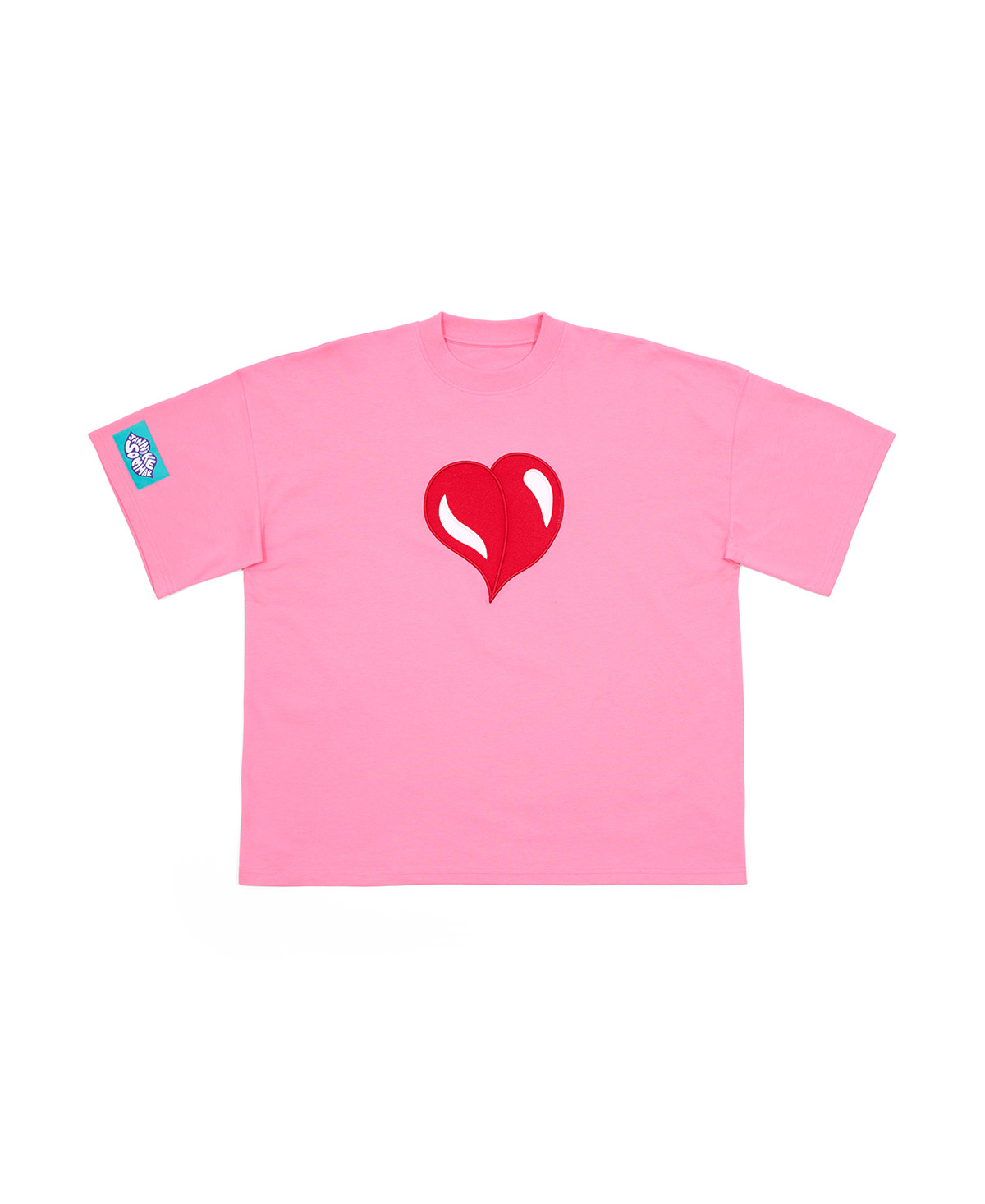 Pink-T-Shirt with Embroidered Heart