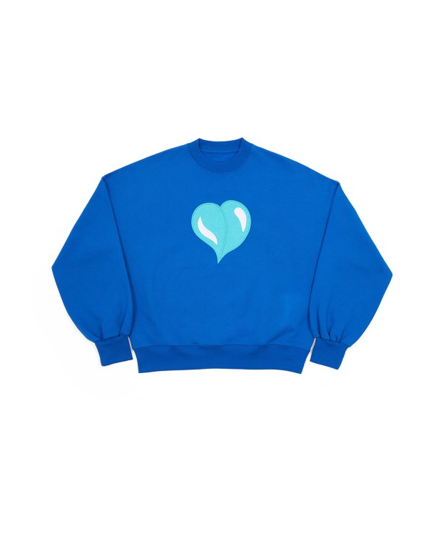 Unisex Blue Sweatshirt – Embroidered Heart