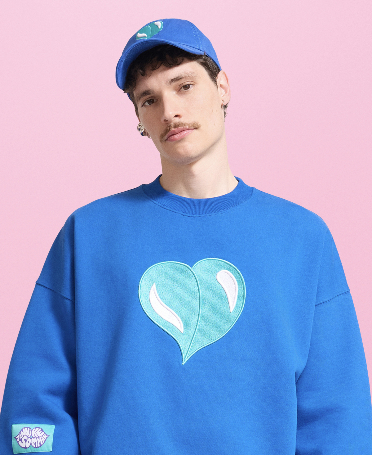 Blue Cap with Embroidered Heart
