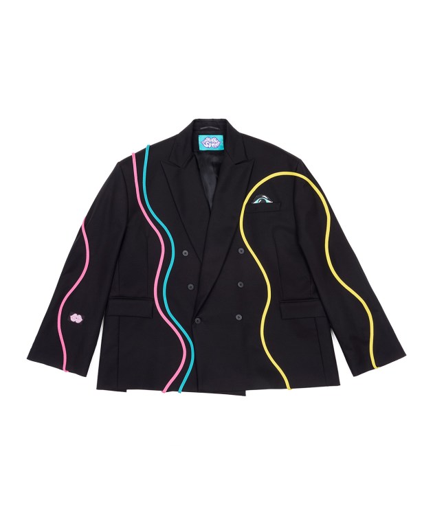 Black Blazer With Pop Lines