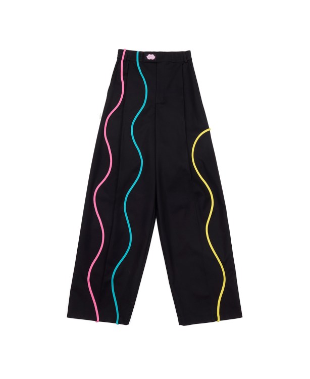 Black Pants With Pop Lines