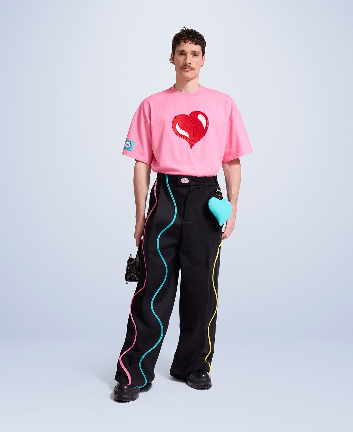 Black Pants With Pop Lines Model
