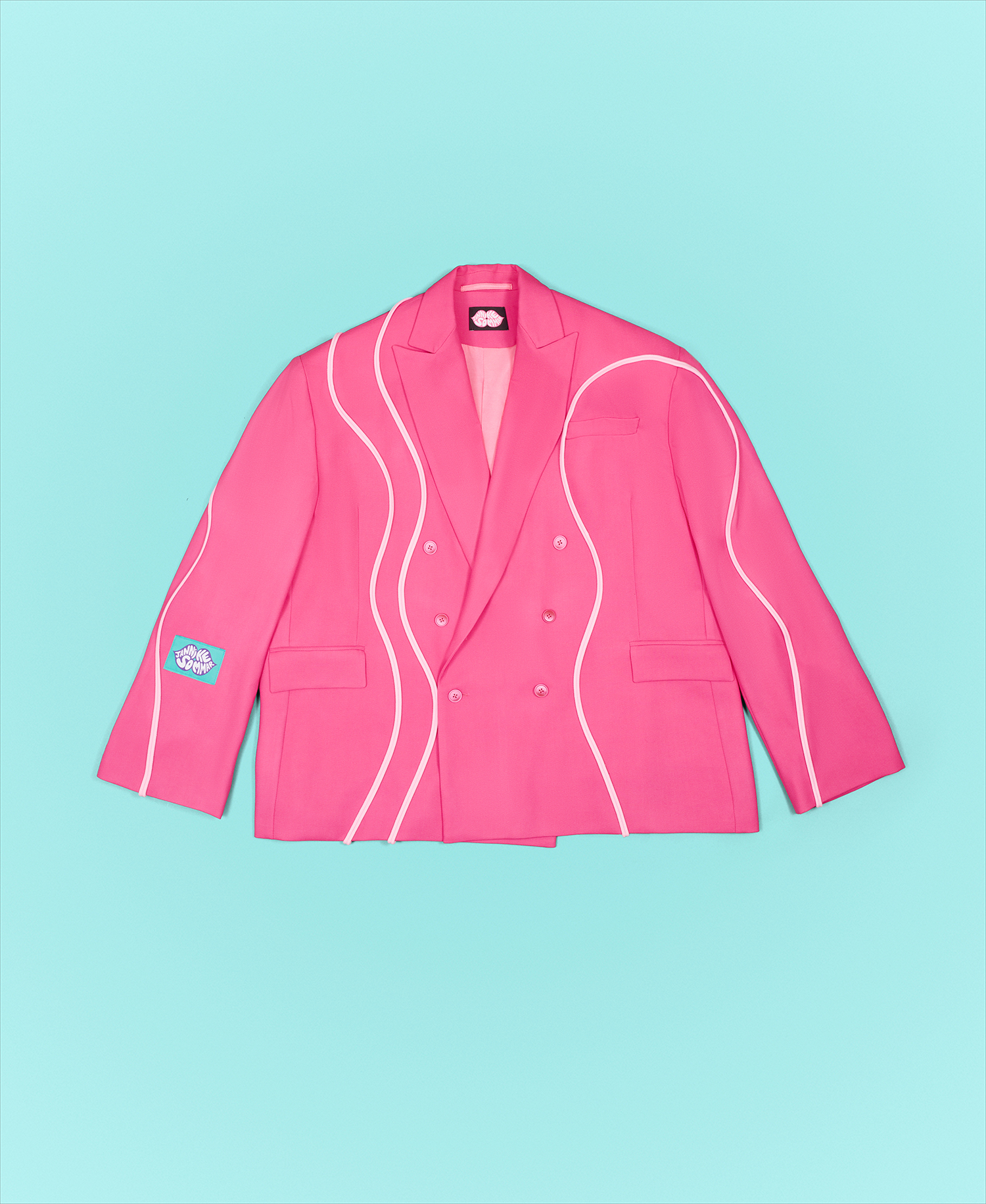 Pink Blazer With Pop Lines