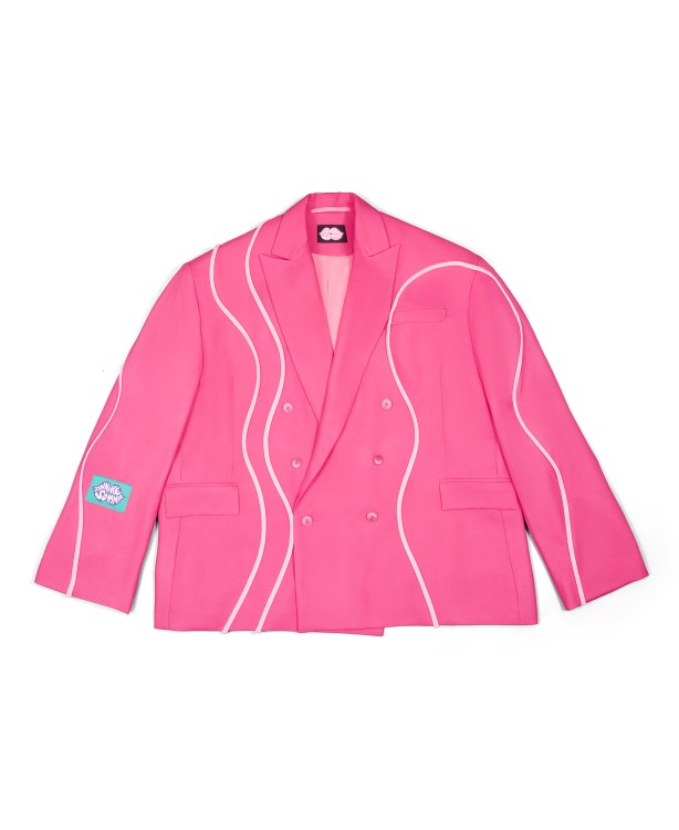 Pink Blazer With Pop Lines