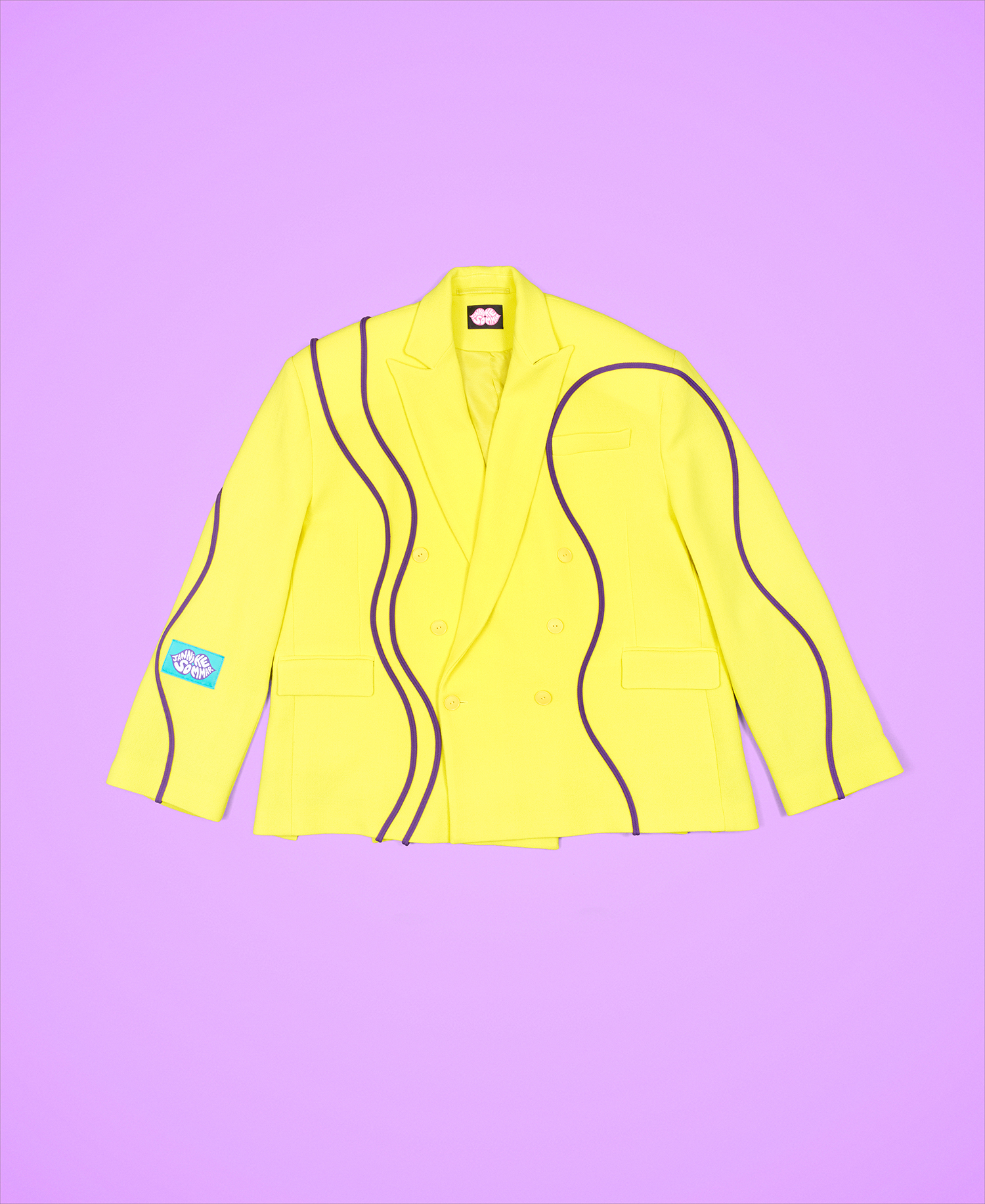 Yellow Blazer With Pop Lines